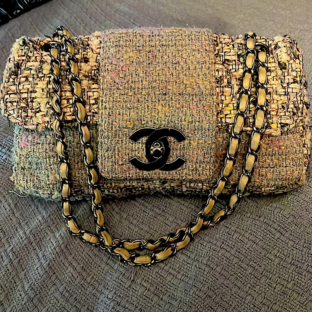 Authentic Chanel Tweed multi-color Double/Single Strap Altern. All occasions NA
